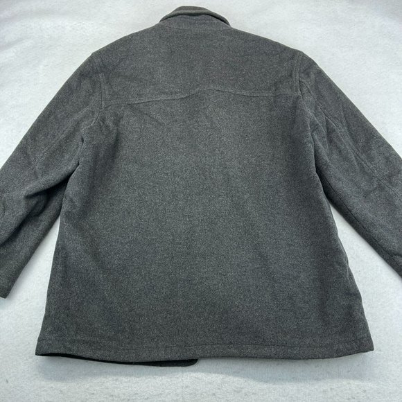 J.Crew Wool Coat XL Extra Large Men's Quilted Lined Dark Gray *Flaw* - Picture 11 of 12